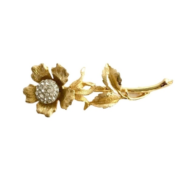 Vintage Trembler Brooch Gold Flower Daisy Quiver - Picture 1 of 10